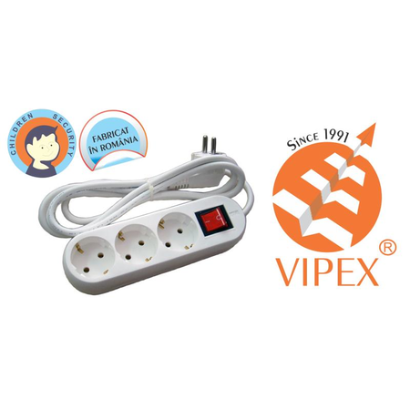 Vipex 43002 Prel suco (3×1,0mm) 3p 7m intrerupator