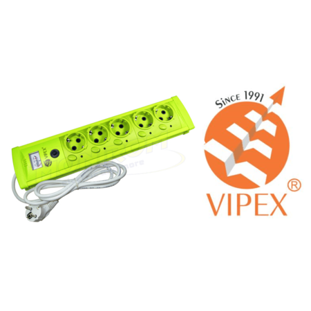 Vipex 43016 Prel protectie la suprasarcina si supratensiune (3×1,0mm) 5P 2m intrerupator