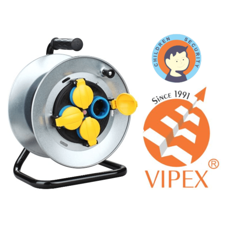 Vipex 43041 Prelungitor ruleta metalic IP44 3×1,5mm/20m/MYYM