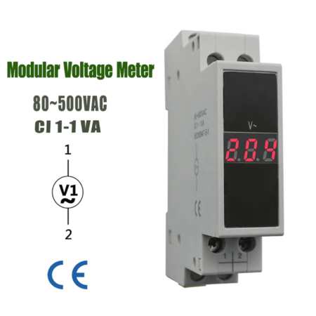 Voltmetru modular monofazat digital (1modul)