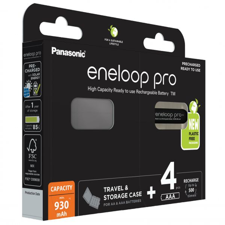 Eneloop Acumulatori Ni-Mh 1.2V AAA R3 930mAh PRO cu Carcasa BK-4HCDEC4BE B4