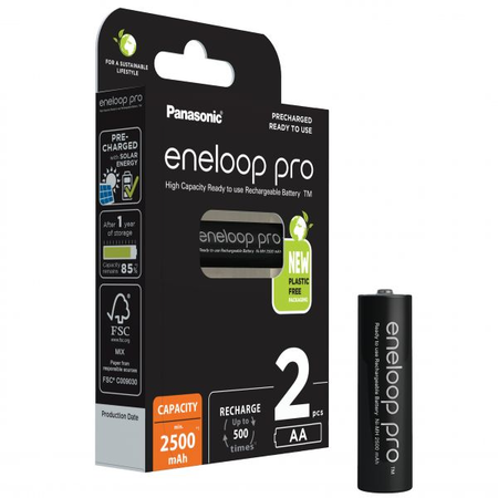 Eneloop Acumulatori Ni-Mh 1.2V AA R6 2500mAh PRO BK-3HCDE/2BE B2