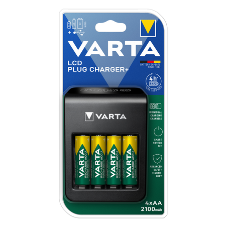 Incarcator acumulatori Ni-Mh, include 4 x AA 2100mAh, 57687 Varta