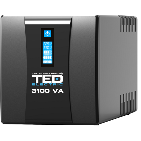 UPS 3100VA / 1800W cu LCD si 3 prize Line Interactive, TED