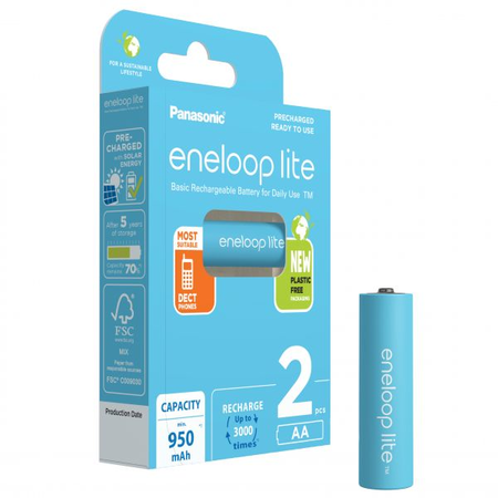 Eneloop Acumulatori Ni-Mh 1.2V AA R6 950mAh Lite BK-3LCCE/2BE B2