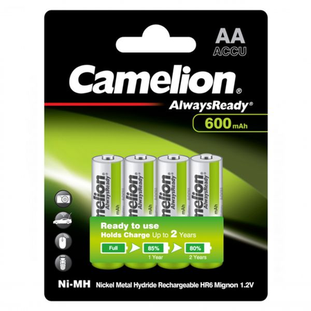 Camelion Acumulatori 600mAh Preincarcati 1.2V Ni-MH AA R6 B4 Solar