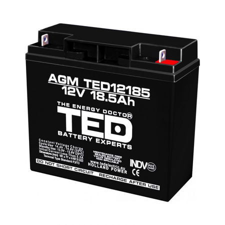 Acumulator 12V 18.5Ah F3, AGM VRLA, TED Electric TED002778