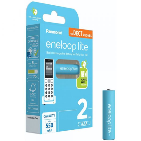 Eneloop Acumulatori Ni-Mh 1.2V AAA R3 550mAh Lite Phone BK-4LCCE/2DE B2