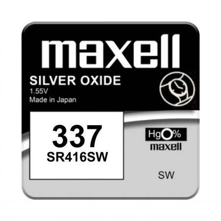 Baterii ceas oxid argint 337 SR416SW, 1 Buc. Maxell