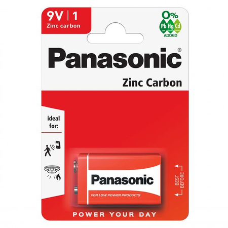 Baterie 9V 6LR61 6F22 B1, Panasonic Zinc