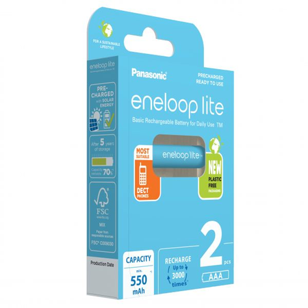 Eneloop Acumulatori Ni-Mh 1.2V AAA R3 550mAh Lite BK-4LCCE/2BE B2