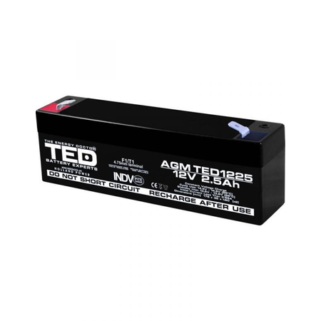 Acumulator 12V 2.5Ah F1, AGM VRLA, TED Electric TED003096