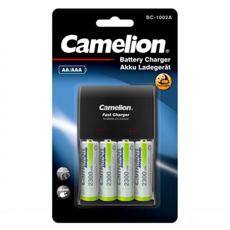 Incarcator acumulatori Ni-Mh, include 4 x AA 2300mAh, BC-1002A Camelion