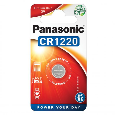 Baterie litiu 3V CR1220 35mAh, Panasonic