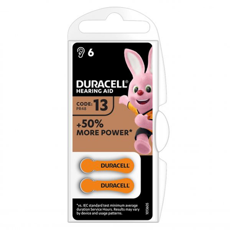 Baterii aparat auditiv Zinc-Aer 13 PR48, 6 Buc. Duracell