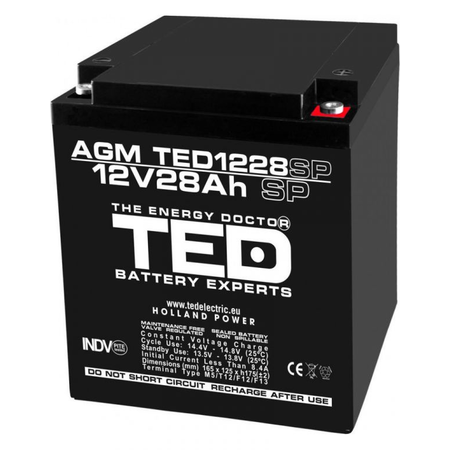 Acumulator 12V 28Ah Special M6, AGM VRLA, TED Electric TED003430