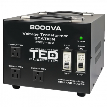 Transformator 220V la 110V, 8000VA 6400W cu carcasa, TED