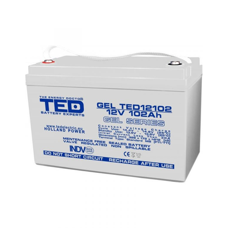 Acumulator 12V 102Ah GEL DEEP CYCLE M8, TED Electric TED003492