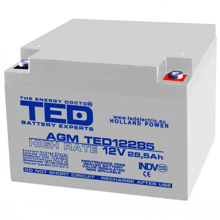 Acumulator 12V 28.5Ah High Rate M5, AGM VRLA, TED Electric TED003447