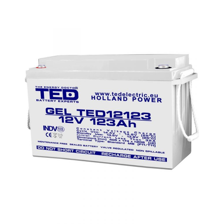 Acumulator 12V 123Ah GEL DEEP CYCLE M8, TED Electric TED003508