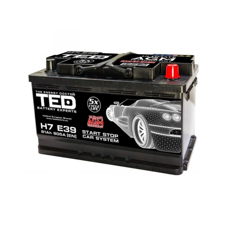 Baterie Auto 12V cu Start Stop 81Ah, Pornire 805A Ted Electric TED003829