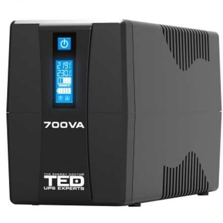 UPS 700VA / 400W cu LCD si 2 prize Line Interactive, TED