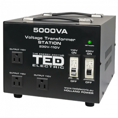 Transformator 220V la 110V, 5000VA 4000W cu carcasa, TED