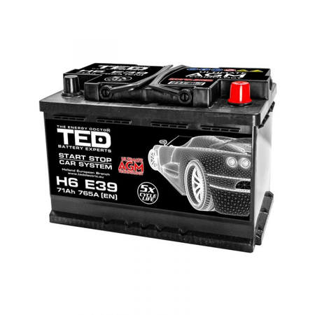 Baterie Auto 12V cu Start Stop 71Ah, Pornire 765A Ted Electric TED003805