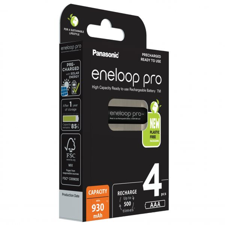 Eneloop Acumulatori Ni-Mh 1.2V AAA R3 930mAh PRO BK-4HCDE/4BE B4