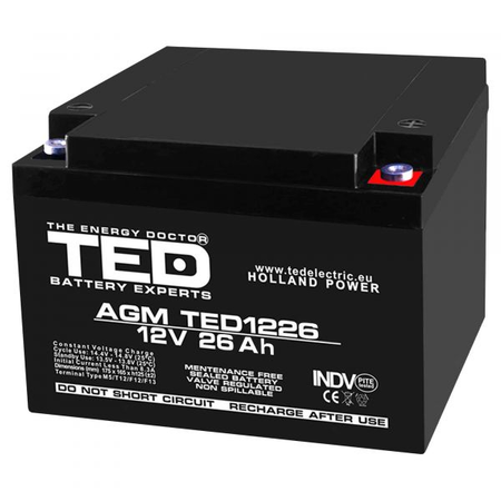 Acumulator 12V 26Ah M5, AGM VRLA, TED Electric TED003638