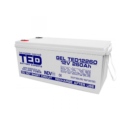 Acumulator 12V 260Ah GEL DEEP CYCLE M8, TED Electric TED003539