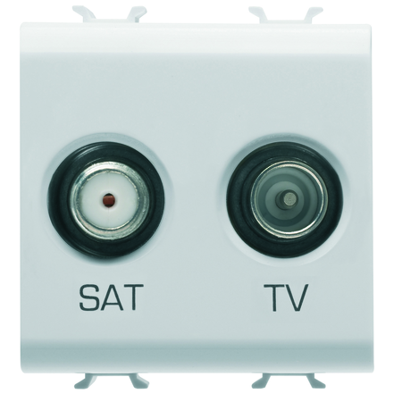 PRIZA TV-SAT - DIRECTA - 2 MODULE - ALB LUCIOS - ANTIBACTERIAN - CHORUSMART