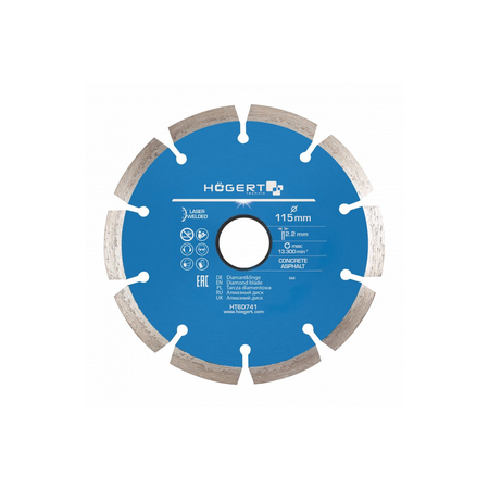 Lama de diamante segmentata Rim 115 mm, sudata cu laser