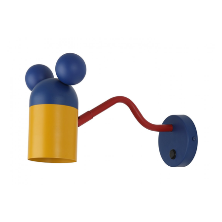 Corp de iluminat aplicat perete - MOUSE wall luminaire with on, 3063, max250V, 50/60Hz, 1*E27, max.25 W, IP20, dia.8 cm, navy/yellow