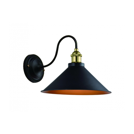 Corp de iluminat aplicat perete - Wall fixture MANI 1,4052, AC220-240V,50/60Hz,1*E27, IP20, Diameter 22 CM,single,black/gold