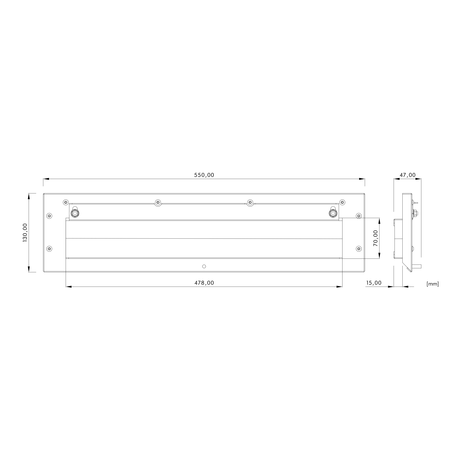 Placa de trecere pentru tablourile metalice WSA cu spuma de cauciuc tip K - similar perie