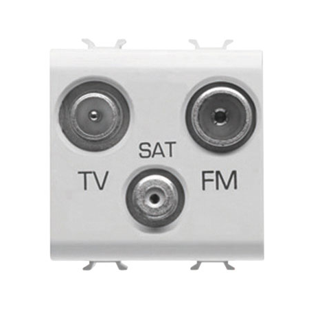 Priza TV-FM-SAT - DIRECT - 2 MODULES - WHITE - CHORUS