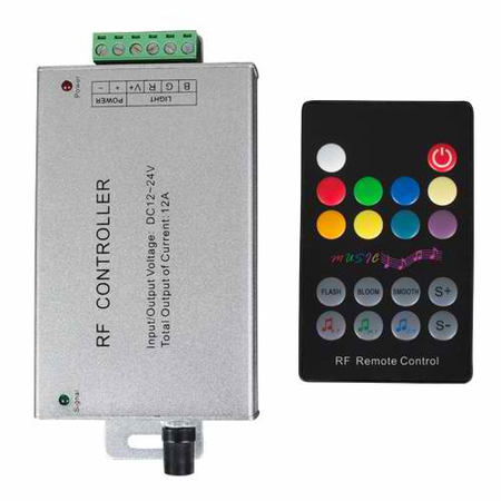 CONTROLLER RF MUZICAL BENZI LED RGB , 12A, 12-24V DC, 144W