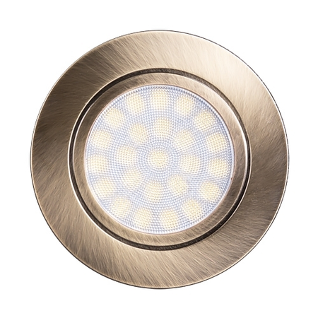 Spot LED incastrabil, rotund, SMD2835, 4W, lumina neutra, corp alama satinata, IP44