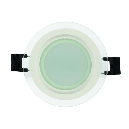 Panou LED cu sticla, incastrabil, rotund, 6W, SMD2835, lumina neutra, IP44