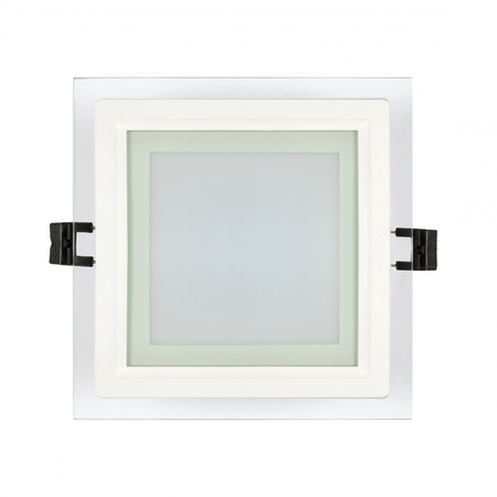 Panou LED cu sticla, incastrabil, patrat, 12W, SMD2835, lumina neutra, IP44