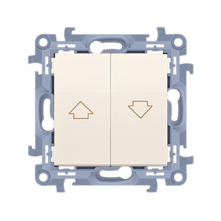 Buton jaluzele, 10 A, 250V~, crem, borne cu surub