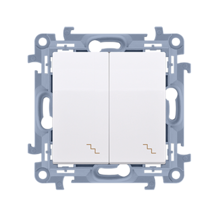 Intrerupator cap scara dublu, 10 A, 250V~, alb, borne cu surub