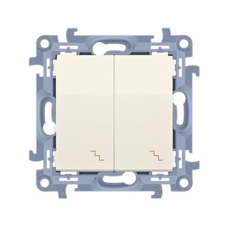 Intrerupator cap scara dublu, 10 A, 250V~, crem, borne cu surub