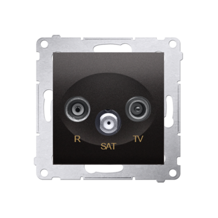 Priza R-TV-SAT de trecere R11dB TV-SAT 10dB, antracit metalic