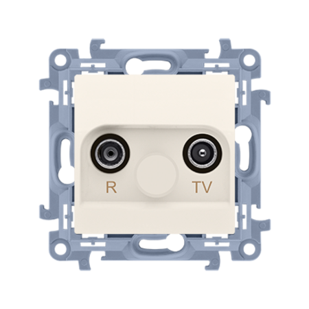 Priza RTV termminala, aten. TV-10dB, R-11 dB, crem