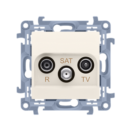 Priza RTV-SAT terminala,aten. R, TV, SAT -1.5dB, crem