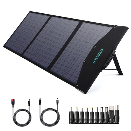 Panou solar pliabil, camping, pescuit, drumetii de 120W, 1 X USB TYPE C / 2 X USB TYPE A SI IESIRE DC, PS-120-3