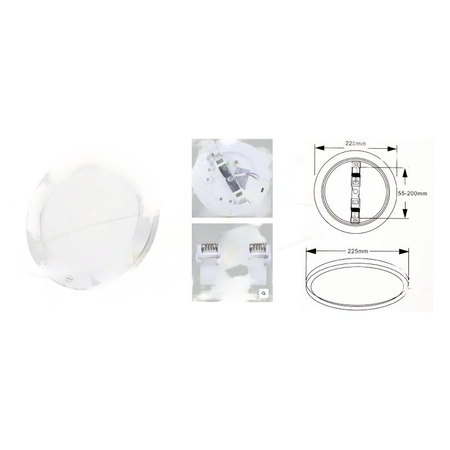 Spot led cu senzor de miscare (microwave) - 18w/6400k/rotund (montaj ingropat/aplicat)