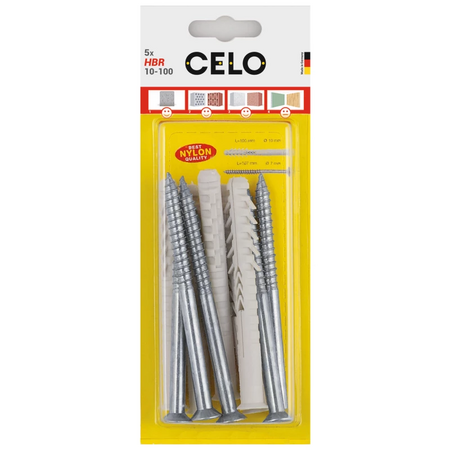 CELO Blister Hollow block frame plug HBR 10-160 TX 40 cu countersunk surub, zincat